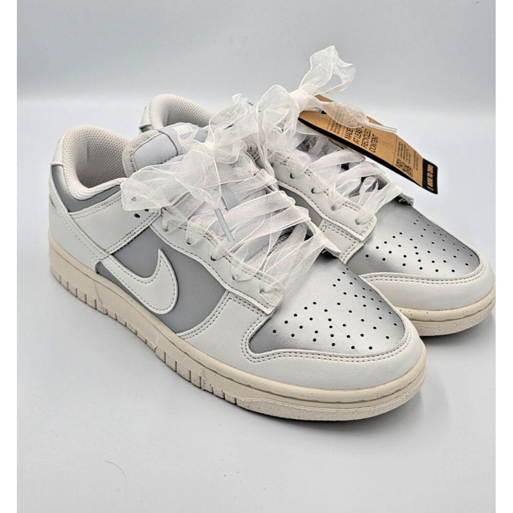 Nike Dunk Low Next Nature Ghost Lace Metallic Platinum Women 8.5 New IB7311 001
